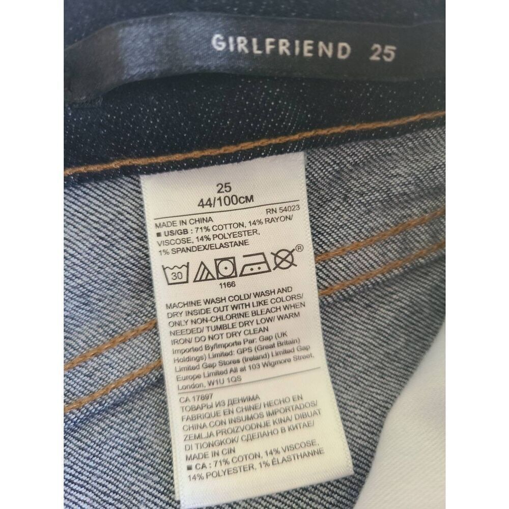 Banana Republic Girlfriend Jeans Womens 25 Blue Denim Straight Skinny Outdoor - Picture 5 of 6